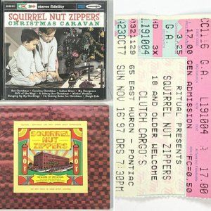 Squirrel Nut Zippers Vtg Ticket Stub 2 CD Bundle Hot + Christmas Caravan 1996-98